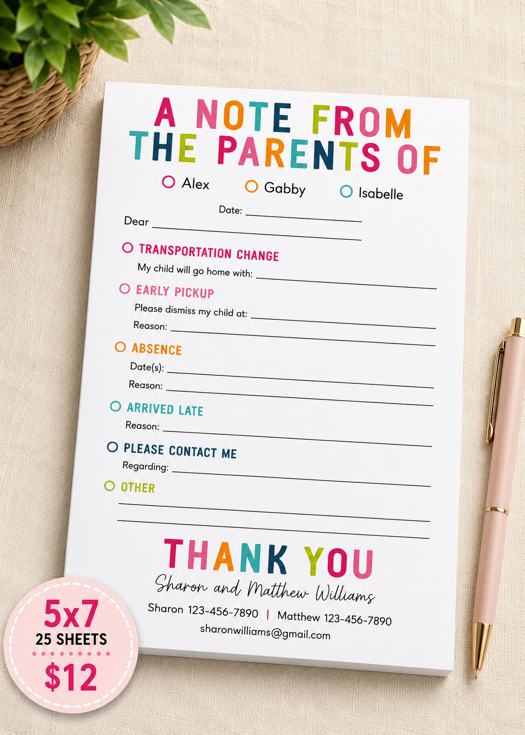 Parent stationary