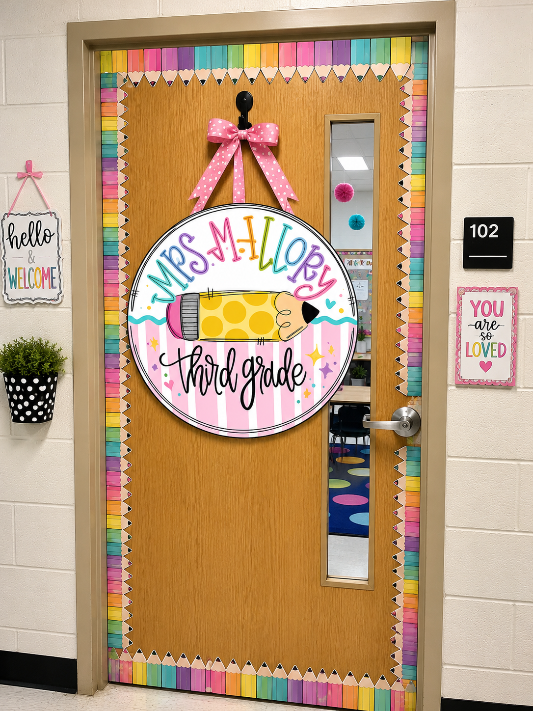 Classroom door hanger