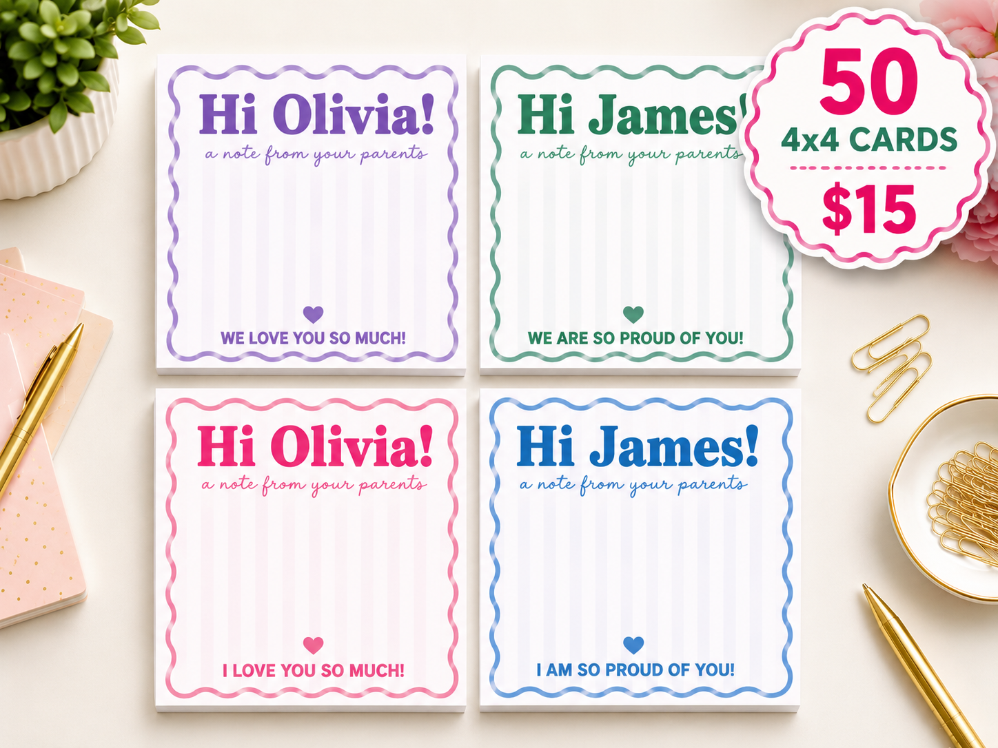 Lunch box cards