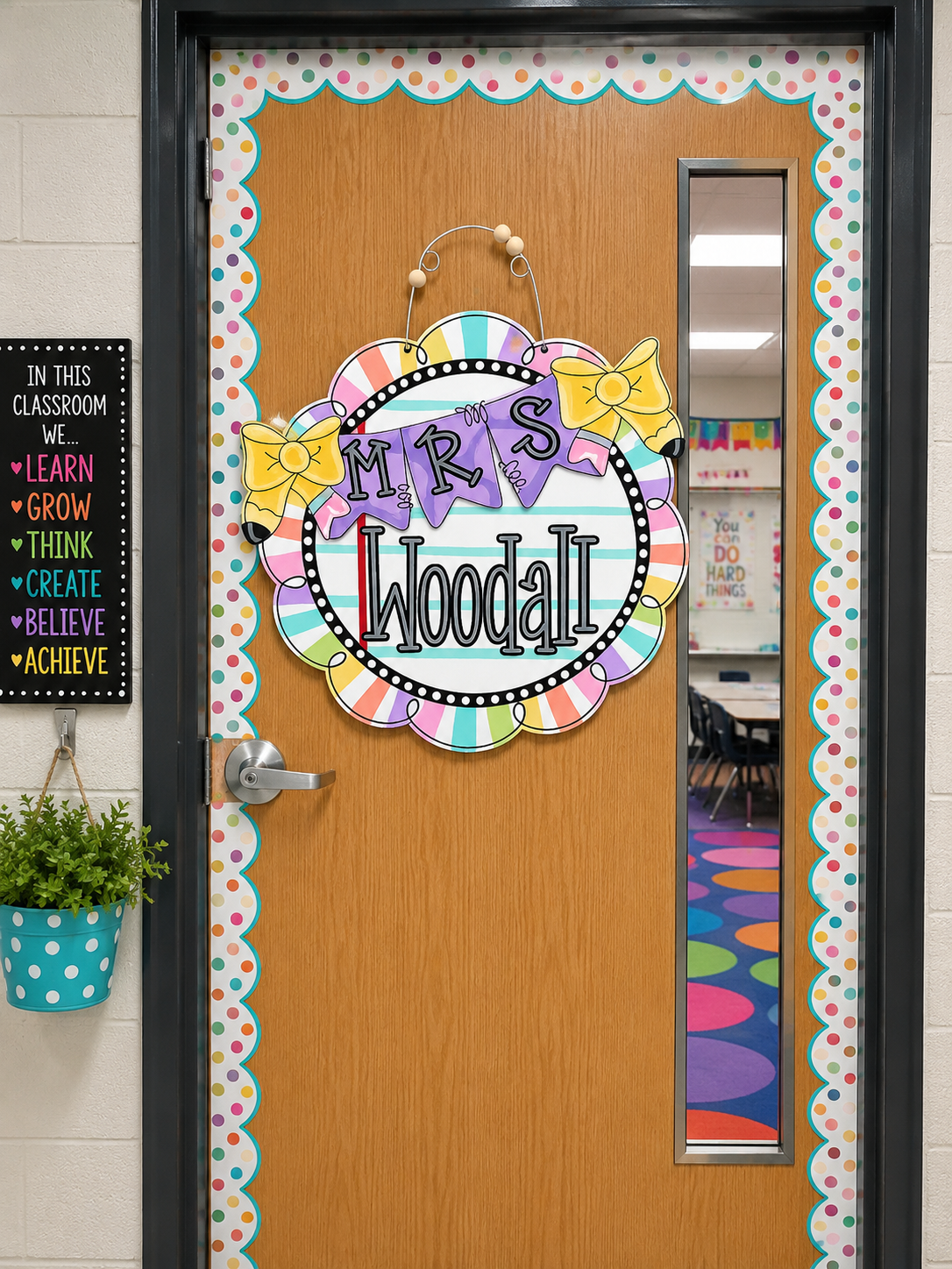 Classroom door hanger