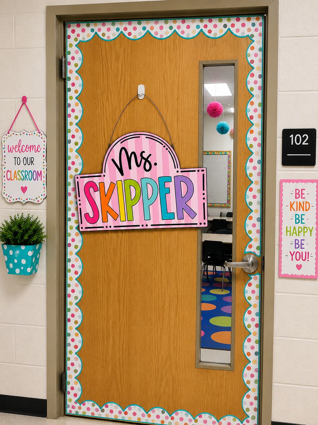 Classroom door hanger