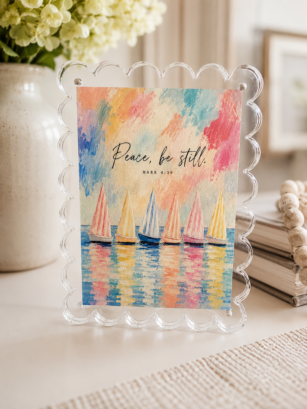 Scalloped acrylic frame