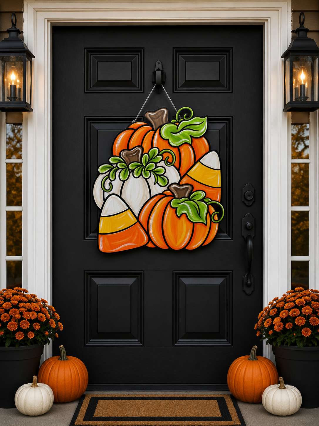 Candy Corn Pumpkin Door Hanger