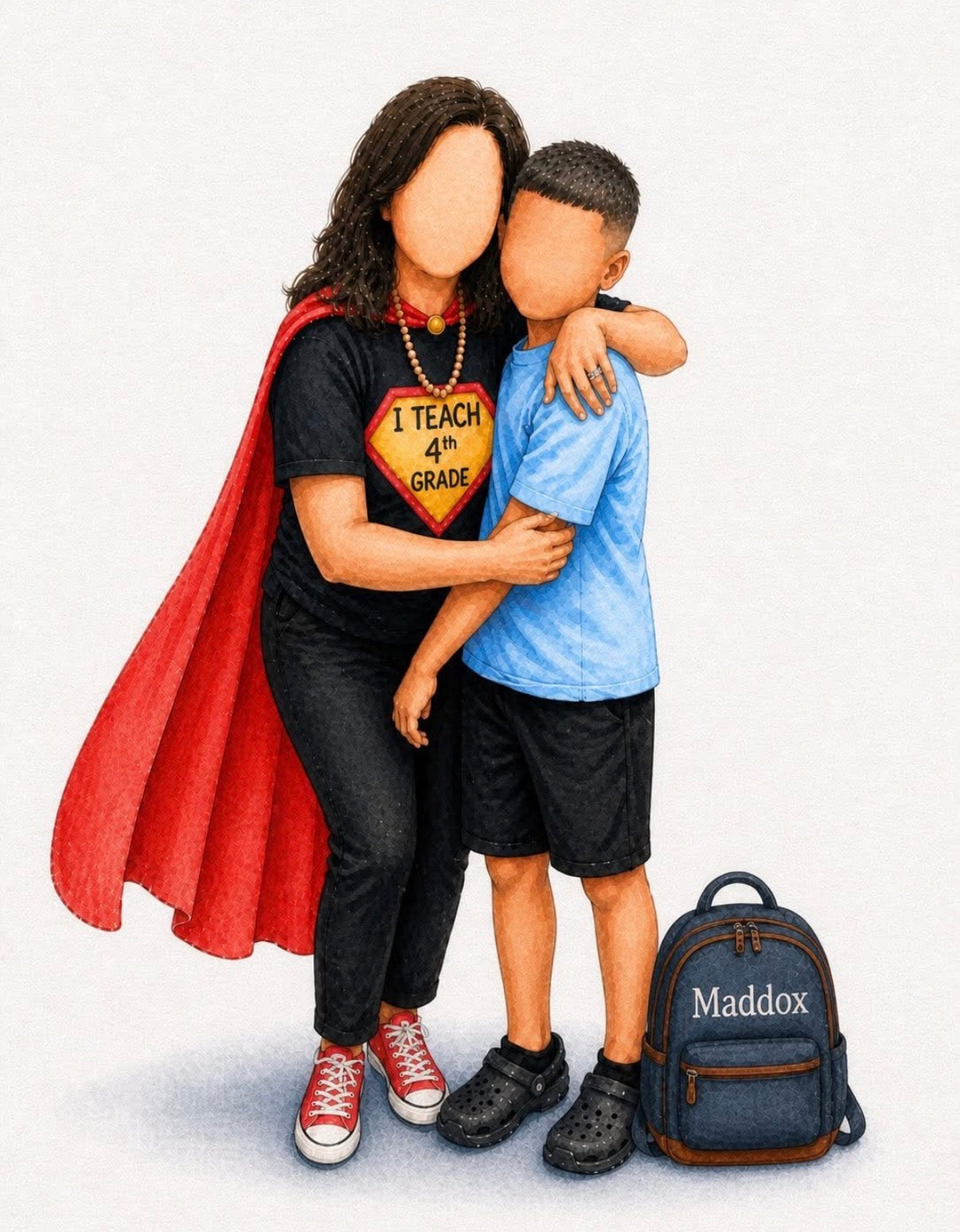 Custom Hand Painted Teacher Appreciation Portrait
