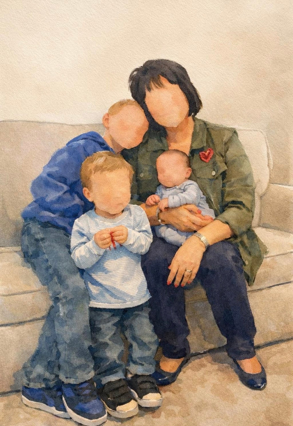 Custom Hand Painted Heirloom Portrait