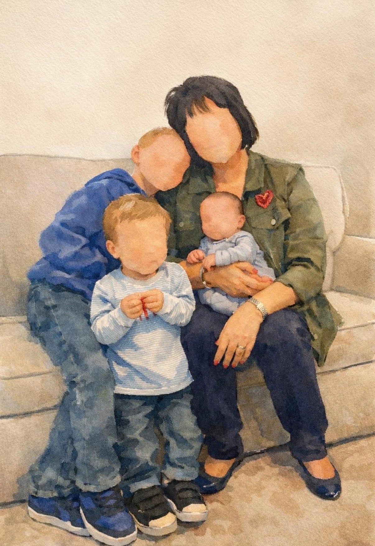 Custom Hand Painted Heirloom Portrait