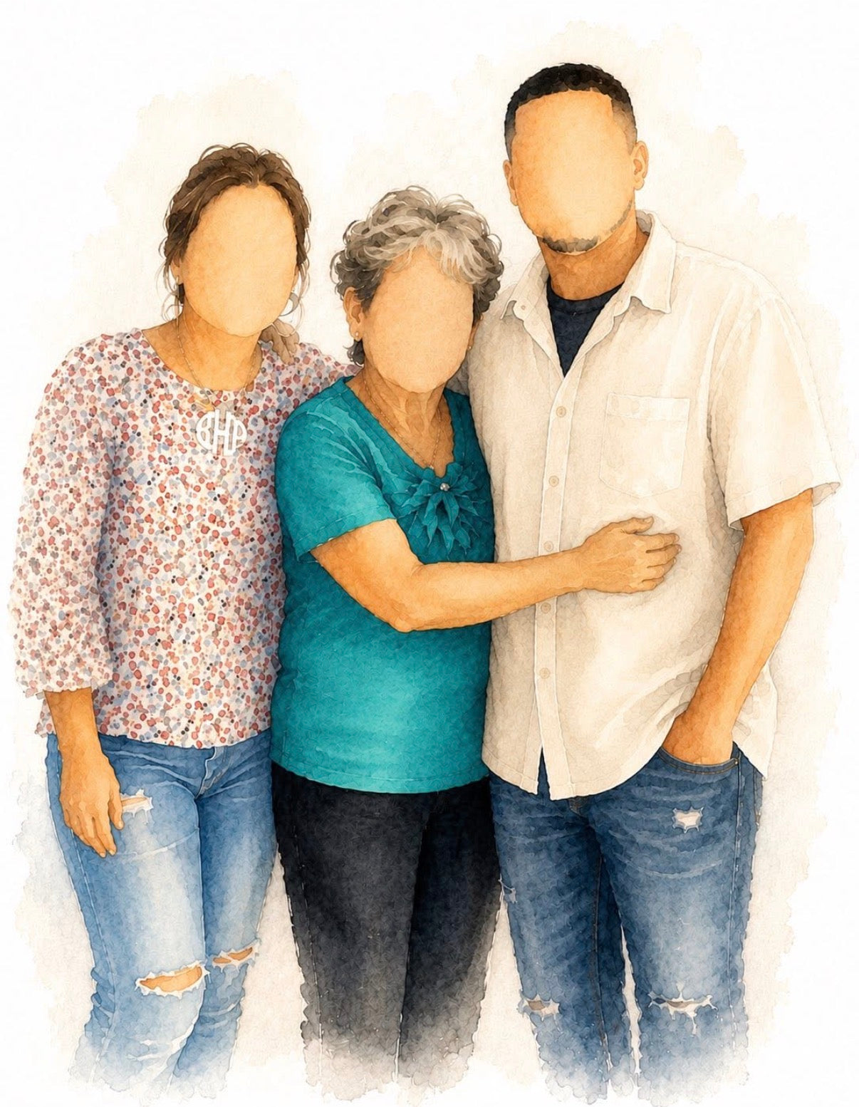 Custom Hand Painted Heirloom Portrait