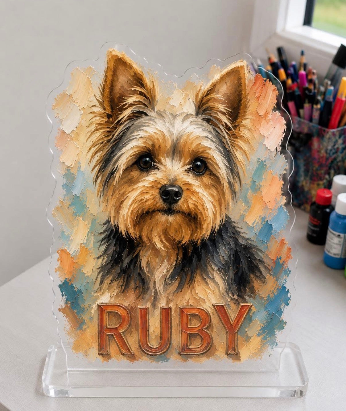 Custom Hand Painted Watercolor Acrylic Portrait