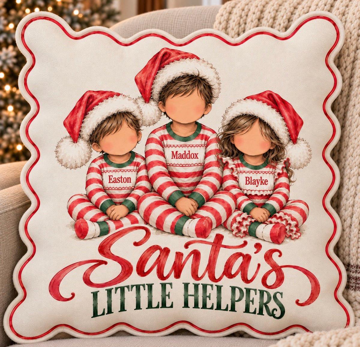 Santa’s Little Helpers Christmas Pillow- 18x18