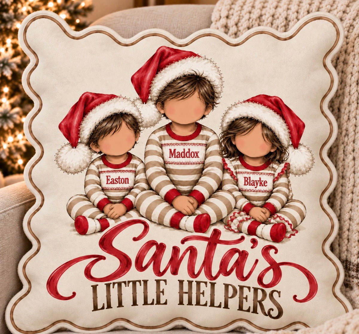 Santa’s Little Helpers Christmas Pillow- 18x18